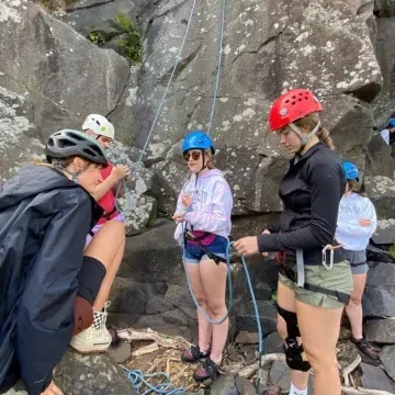 Freshman rock climbing outing